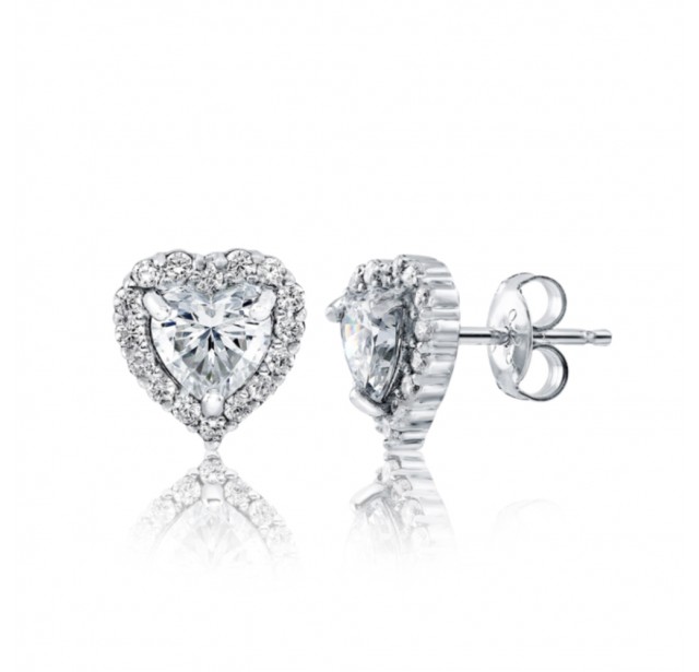 Caraters Glamour 0.50 cts (x2) E VVS Heart Brilliant Diamonds