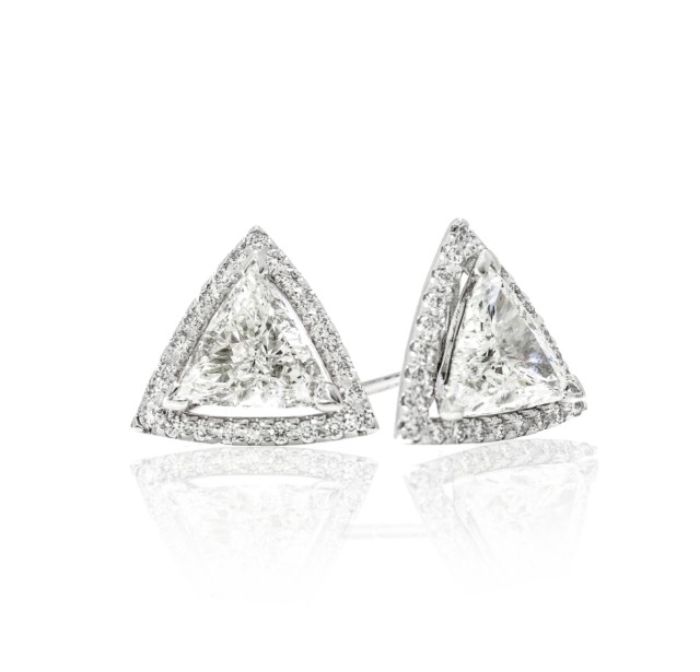 Caraters Glamour 0.80 cts (x2) E VS Trilliant Diamonds