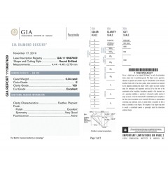 GIA Certified 0.34cts E VS1 Round Brilliant Diamond
