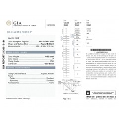 GIA Certified 0.50 cts F VS1 Round Brilliant Diamonds